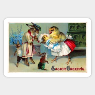 Victorian Easter Greeting Sticker